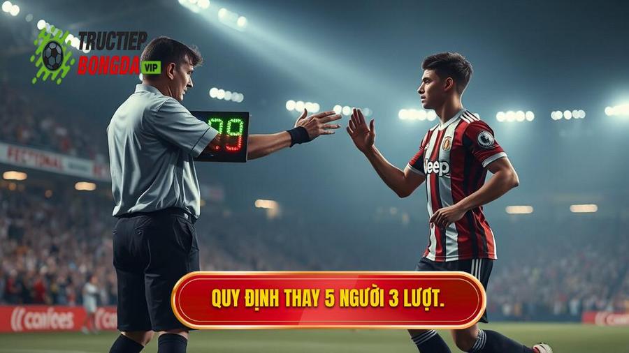 2. Quy định thay 5 người 3 lượt.