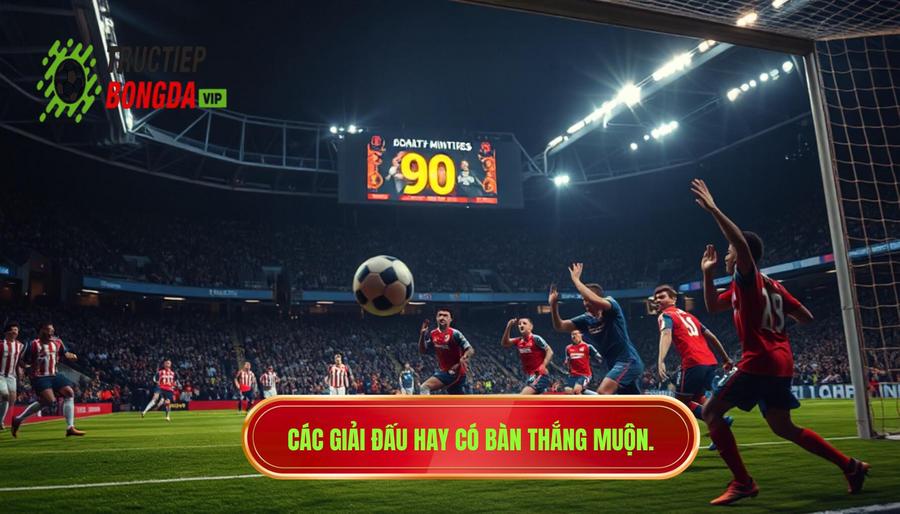 Những giải đấu thường xuyên xuất hiện bàn thắng phút cuối trực tiếp